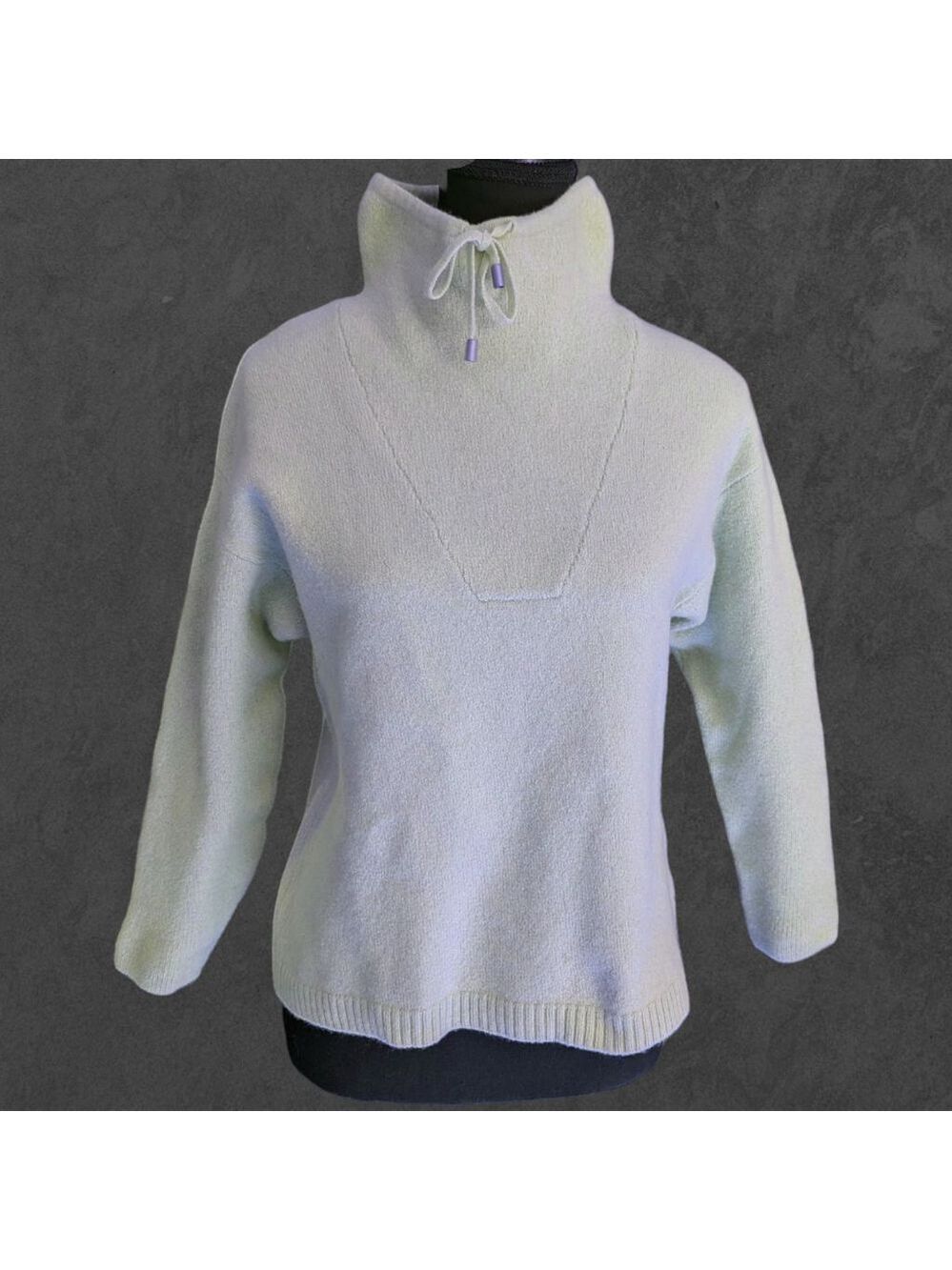 Women's MAX STUDIO Light Blue Merino Wool Cowl Neck Sweater M